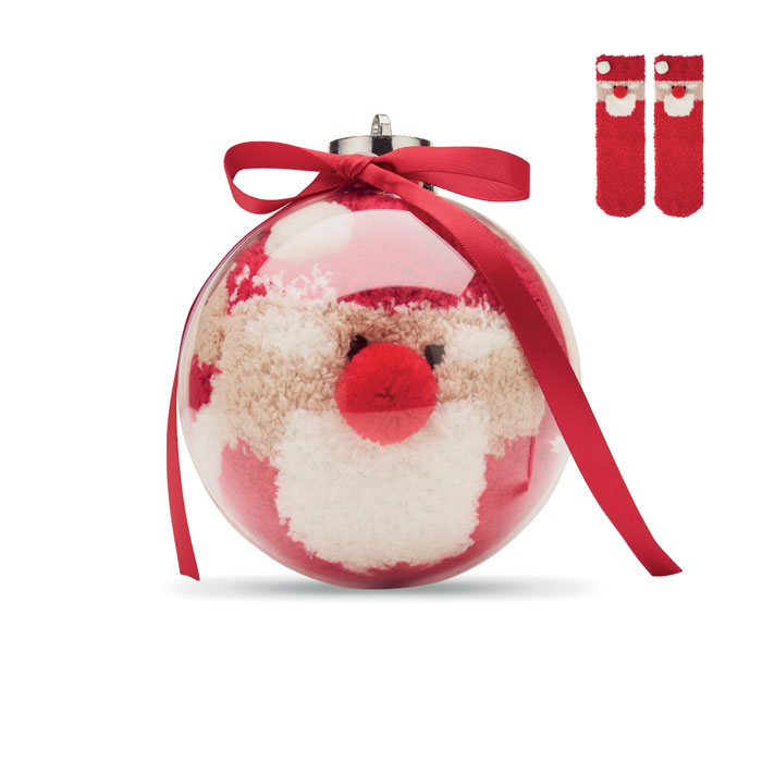 Santa Socks In Bauble Ornament