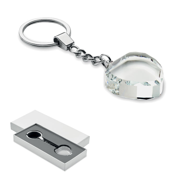 Glass Heart Award Key Ring