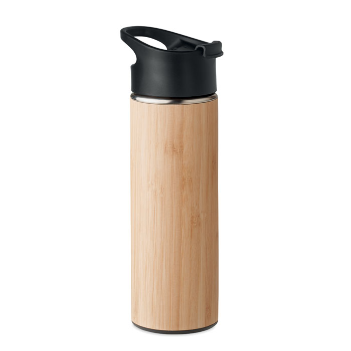 Double Wall Bamboo Flask 450Ml