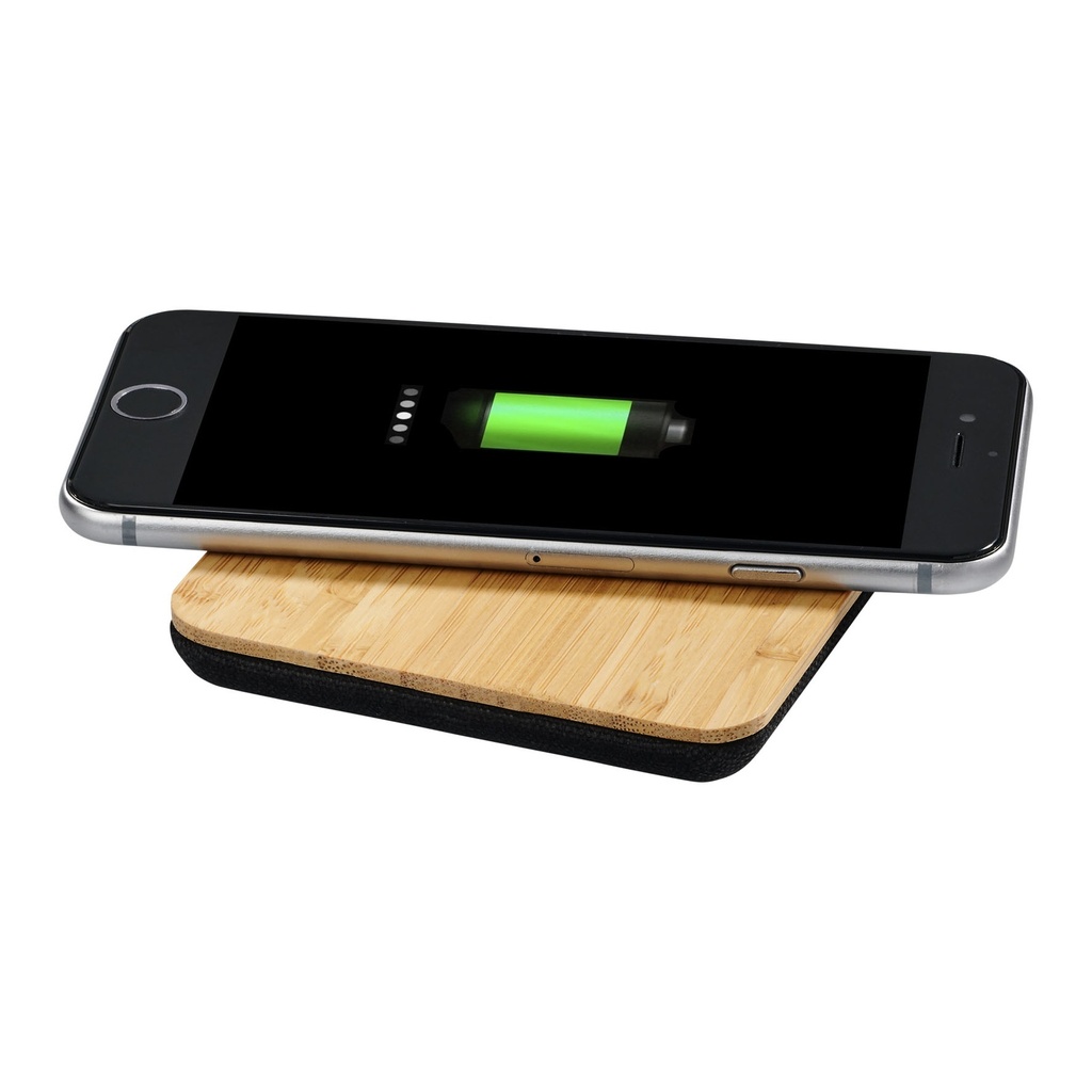 Leaf 5W bamboo and fabric wireless charging pad