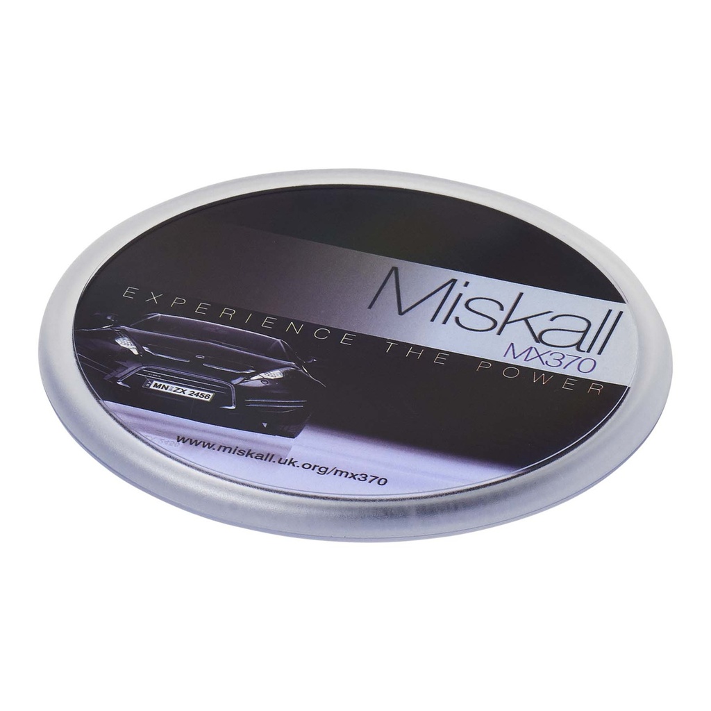 Ellison round plastic coaster with paper insert