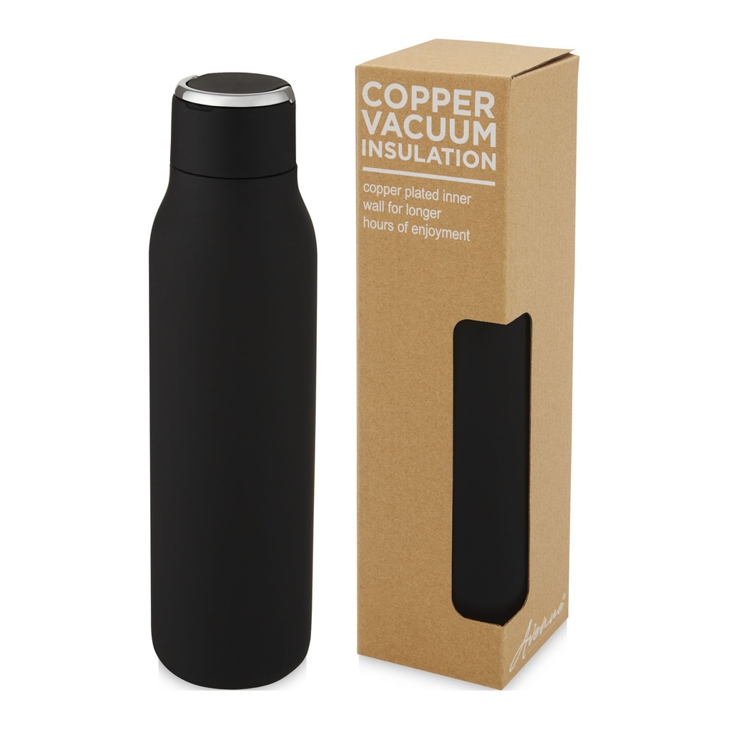 Marka 600 ml copper vacuum insulated bottle with metal loop