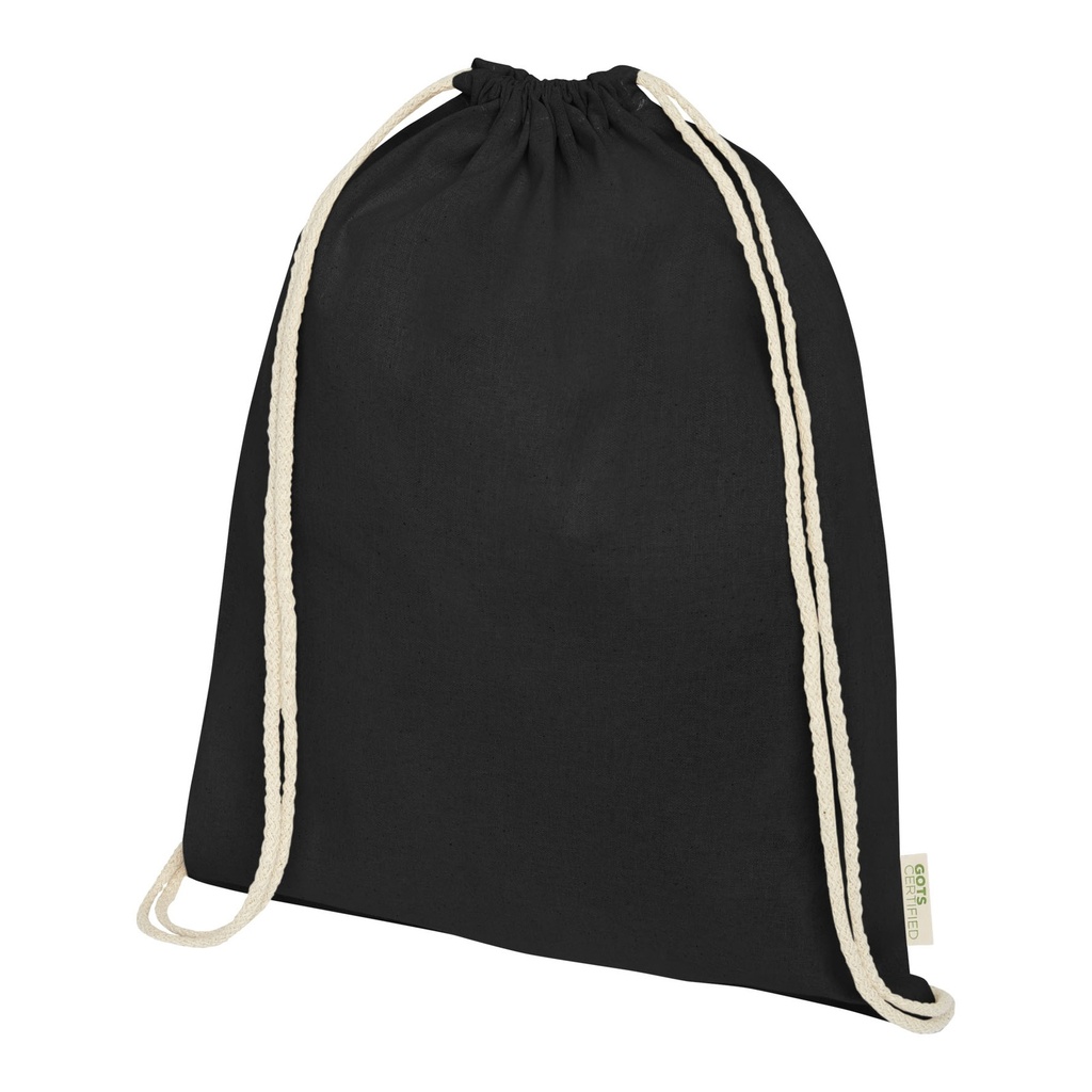 Orissa 140 g/m² organic cotton drawstring bag 5L