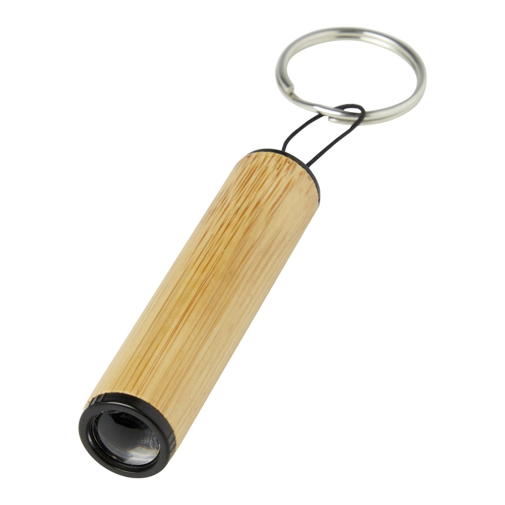 Cane bamboo key ring with light