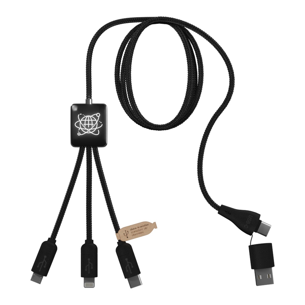 SCX.design C45 5-in-1 rPET charging cable with data transfer