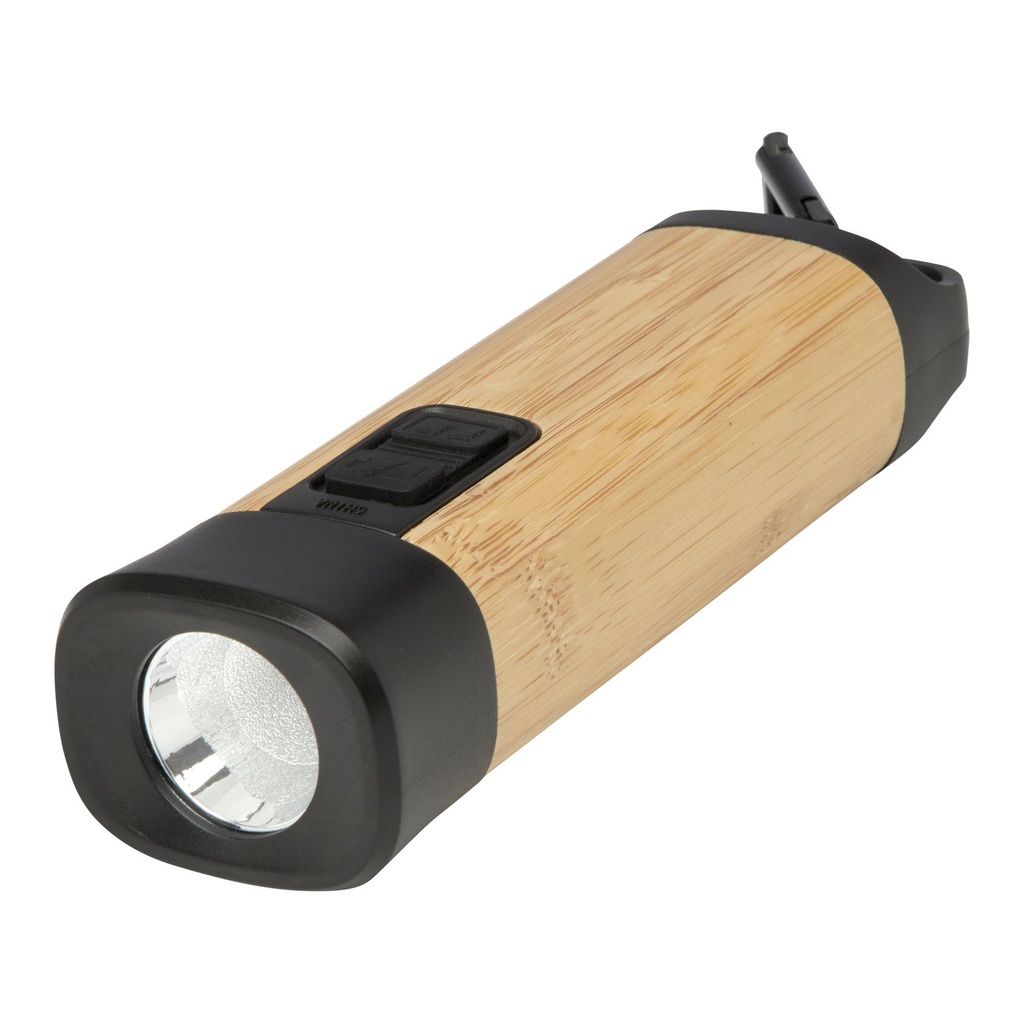 Kuma bamboo/RCS recycled plastic torch with carabiner