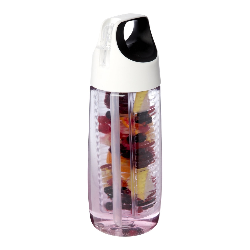 HydroFruit 700 ml recycled plastic sport bottle with flip lid and infuser