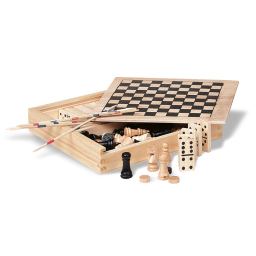 [KC2941-40] 4 Games In Wooden Box
