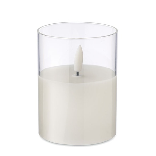 [MO2366-06] Led Wax Candle In Glass Holder
