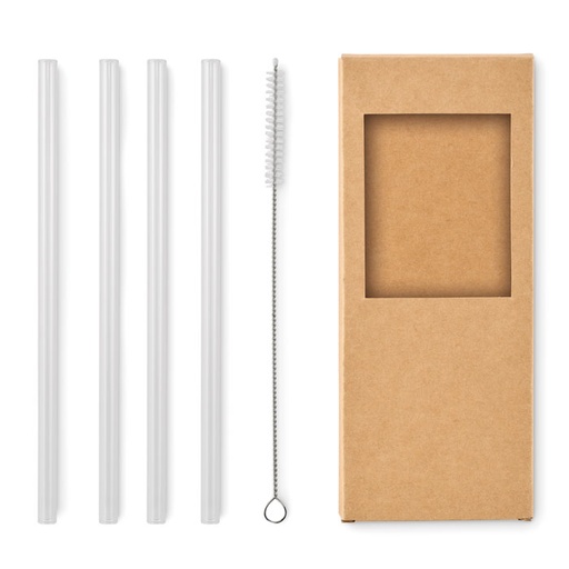 [MO2452-40] 4 Reusable Glass Straws