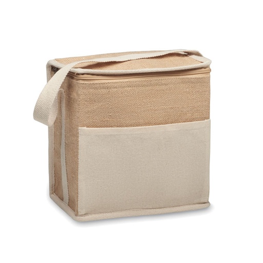 [MO2503-13] Jute And Canvas Cooler Bag 3L