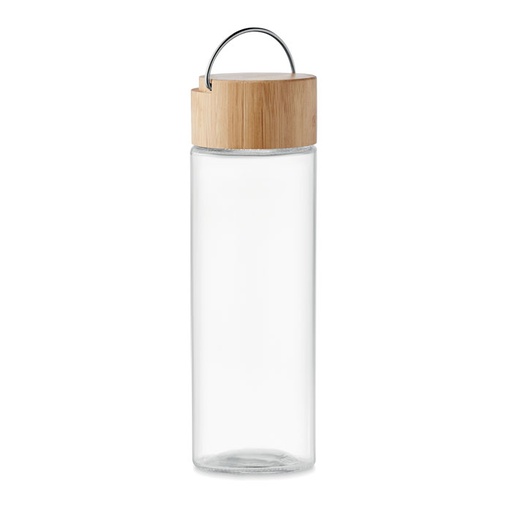 [MO6413-22] Glass Bottle 500Ml, Bamboo Lid