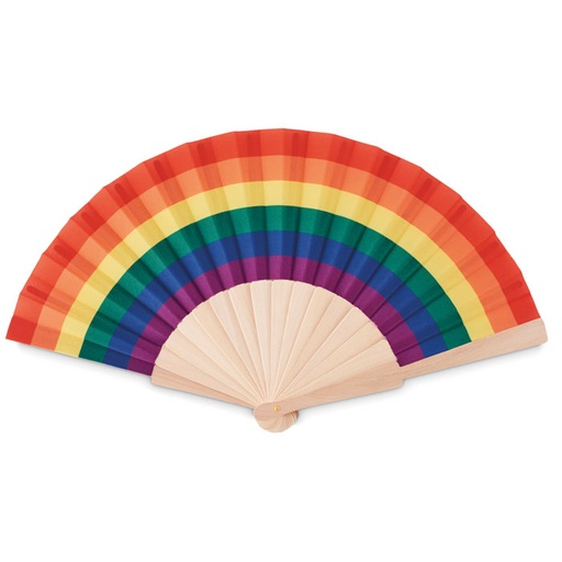 [MO6446] Rainbow Wooden Hand Fan