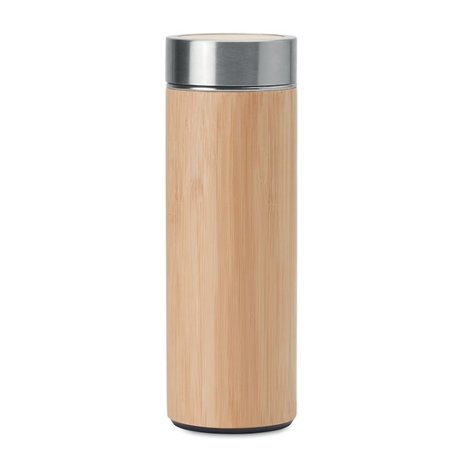 Double Wall Bamboo Flask 400Ml
