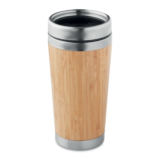 [MO9444-40] Double Wall Bamboo Flask 400Ml