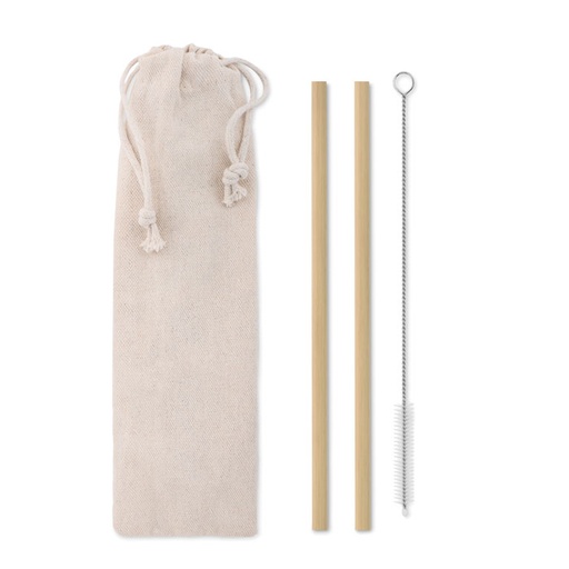 [MO9630-13] Bamboo Straw W/Brush In Pouch