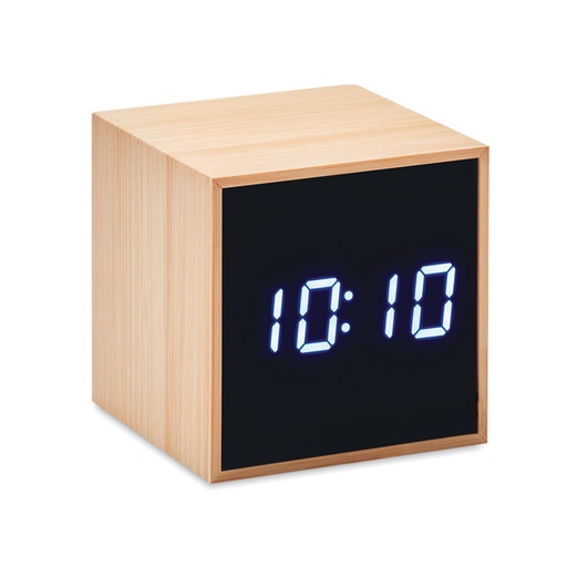 [MO9922-40] Led Alarm Clock Bamboo Casing