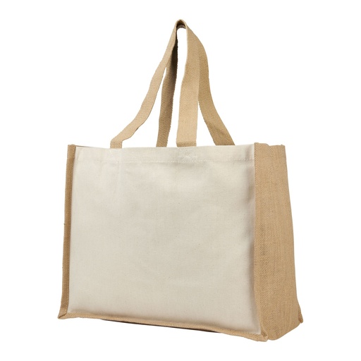 Varai 320 g/m² canvas and jute shopping tote bag 23L