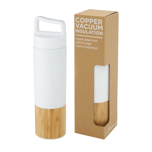 Torne 540 ml copper vacuum insulated stainless steel bottle with bamboo outer wall