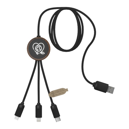 [2PX08471] SCX.design C36 3-in-1 rPET light-up logo extended charging cable with round bamboo casing