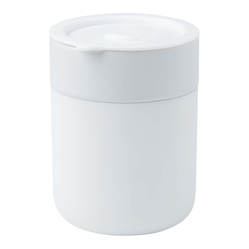 Java 330 ml ceramic tumbler with silicone wrap and plastic lid