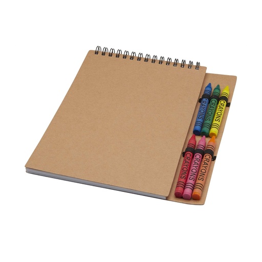 [10796706] Doodle A5 spiral soft cover notebook and crayon set