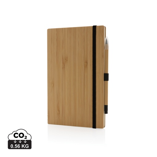 [P774.469] Bamboo notebook and infinity pencil set