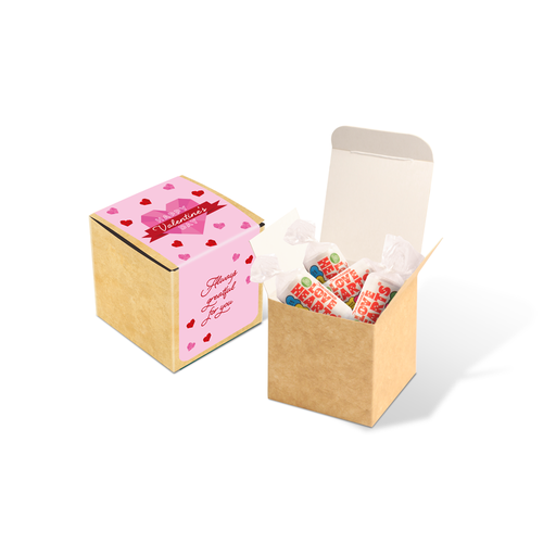 [107098] Valentines - Eco Kraft Cube - Love Hearts®